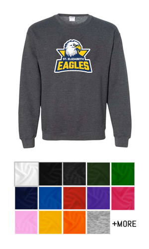 Dark Heather Grey Pullover Sweater with School Logo